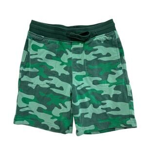 PRIMARY Green Camo Knit Shorts Size 8-9 Kids Cotton Stretch Pockets Play